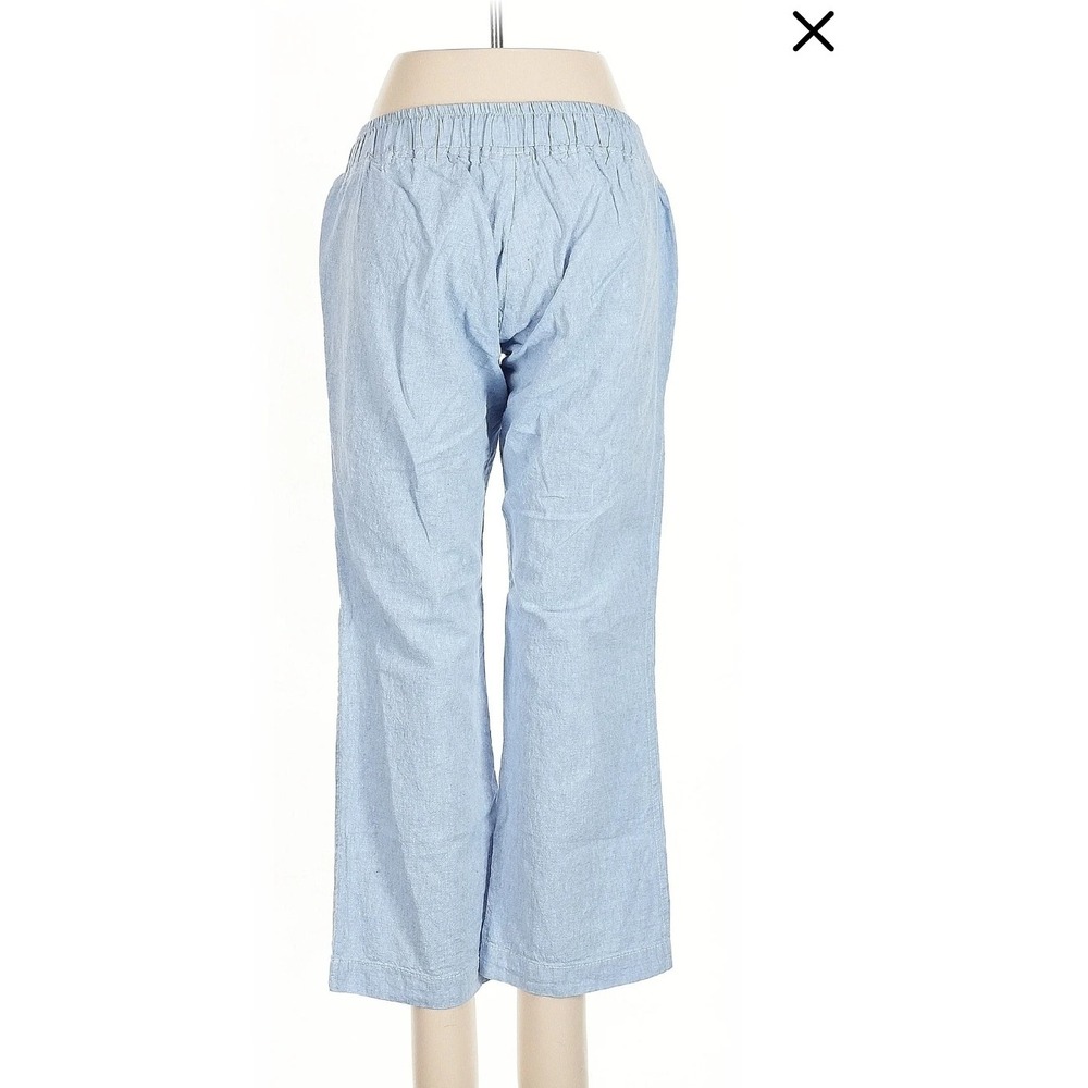 Pure Amici Blue Linen Pants Drawstring Elastic Waist Size Small - Picture 2 of 8